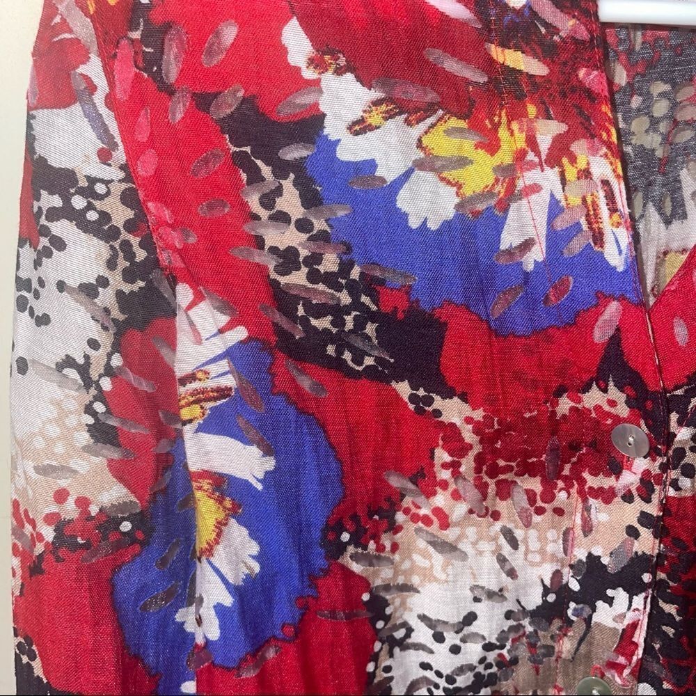 Ruby Rd. Semi-Sheer Multicolor Button Down Blouse - Size 8‎ - Picture 3 of 9